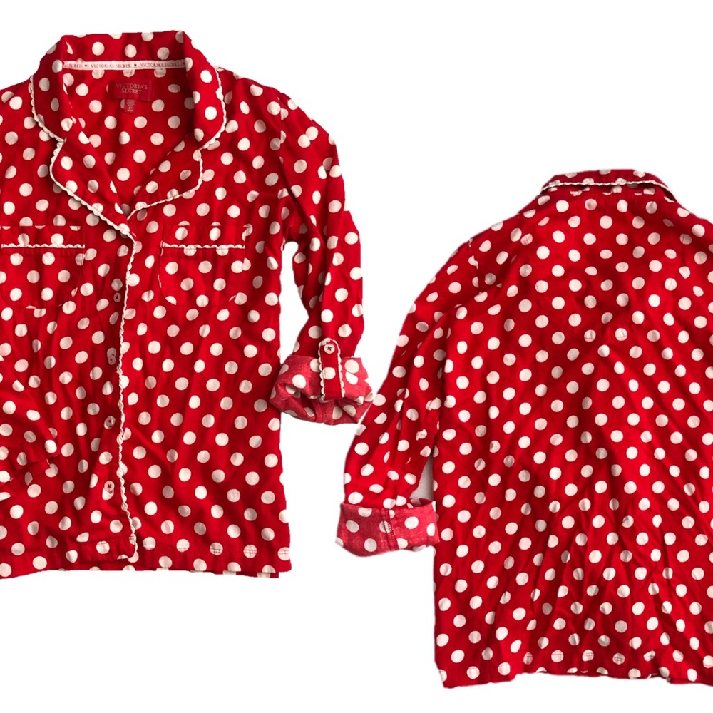 Victoria’s Secret Polka Dot Flannel Pj Set • Small - Picture 4 of 8